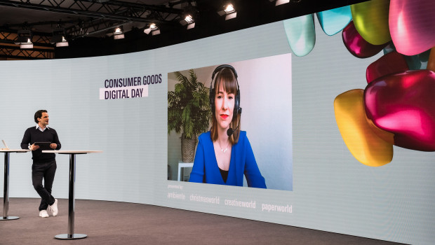 Auf der Hauptbühne des Consumer Goods Digital Day wie an den Bildschirmen stand der fachliche Austausch im Fokus.