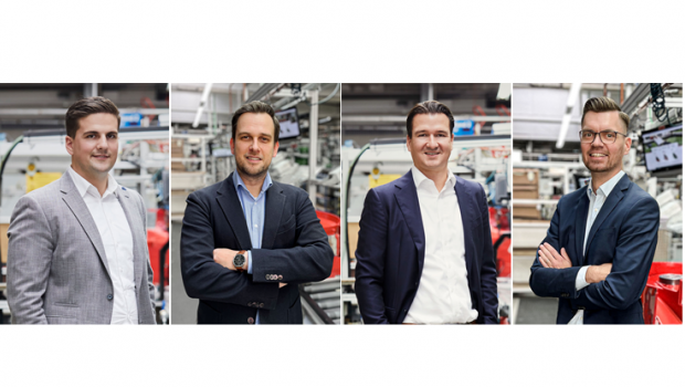 Fatmir Veselaj gibt die Geschäftsführung von Sabo an&nbsp;Lars Daniel und&nbsp;Peter Nortmann ab (v. l.)&nbsp;Pierre Janotta gehört ebenfalls zum Management-Team.&nbsp;