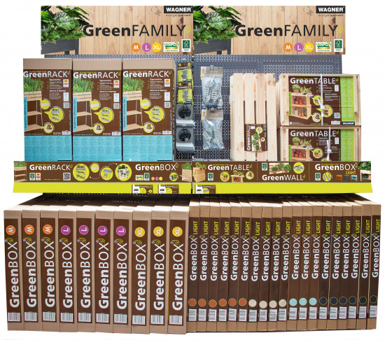 Das Highlight des Messestands&nbsp;sind die neuen Module für die&nbsp;Präsentation der Green Family.