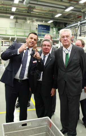 Kretschmann und Fischer auf dem Rundgang.