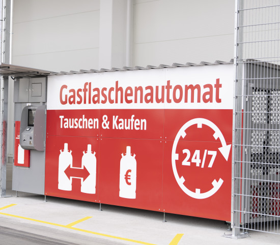 Der Gasflaschentauschautomat ist ein neues Angebot von Bauhaus.