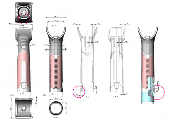 Solche Designskizzen dienen zusammen mit 3-D-Druck-Handmustern zur Entwicklung von Füllsimulationen.&nbsp;