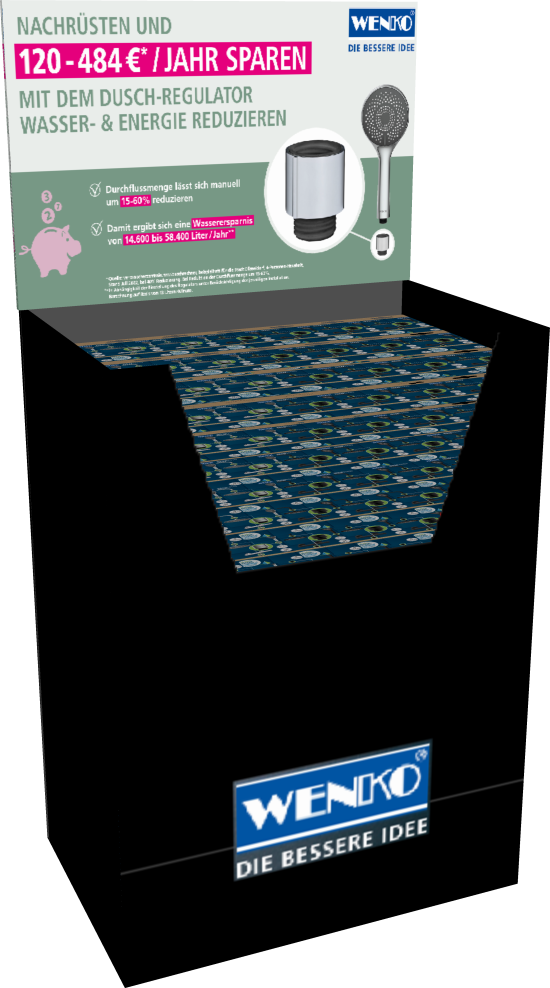 POS-Displays aus Kartonage loben die Vorteile der Produkte aus.