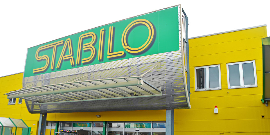 Der ehemalige Obi &nbsp;in Lauda-Königshofen&nbsp;erglänzt nun in den auffälligen Stabilo-Farben.