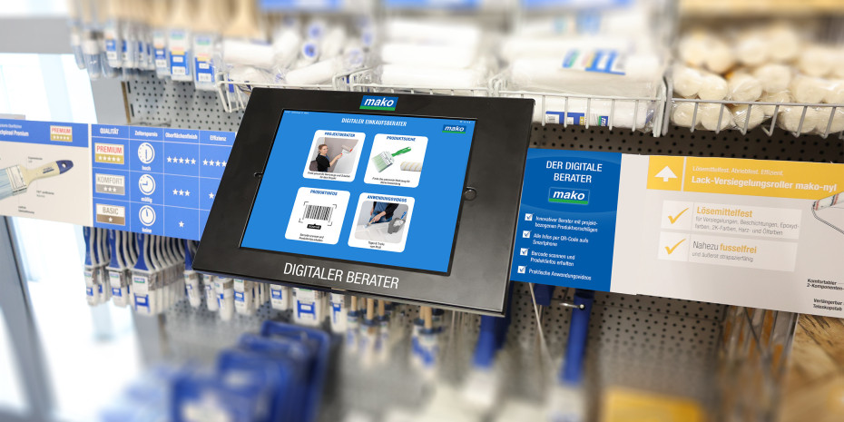 Der Digitale Berater steht den Kunden in Form eines Tablets mit Barcodescanner am POS zur Verfügung.