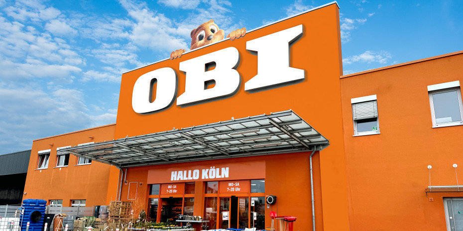 So sieht die Visualisierung der Obi-Marktfassade im neuen Markendesign aus.