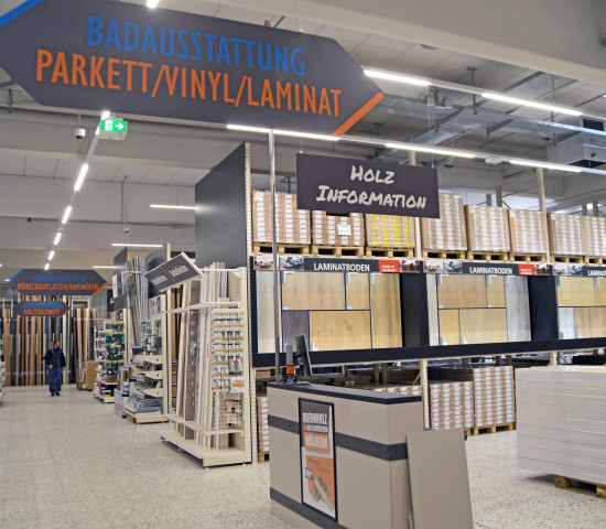Aufgeräumte Präsentation, klare Kundenführung: V-Baumarkt kommt auch mit bestehenden Flächen klar.