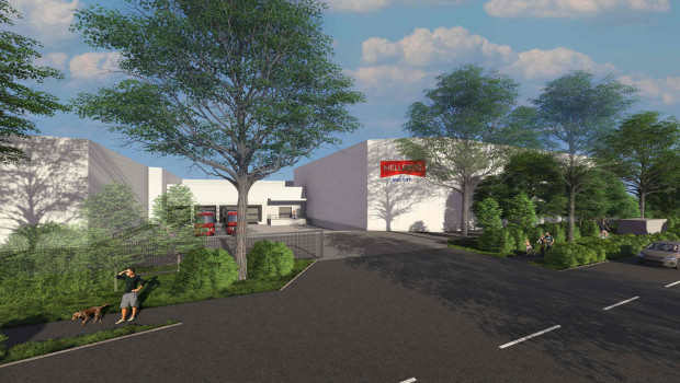 So soll die neue Logstikhalle von Mellerud aussehen.