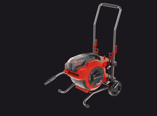 Mit dem Schlauchwagen ist die Akku-Trommel mobil –&nbsp;der Wagen ist zudem auch anderweitig nutzbar. &nbsp;&nbsp;