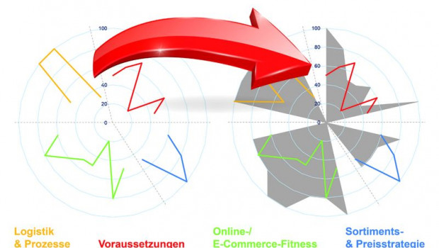 Dank eines Netzdiagramms können Eurobaustoff-Gesellschafter erkennen, welchen digitalen Themen sie sich vorrangig widmen sollten.