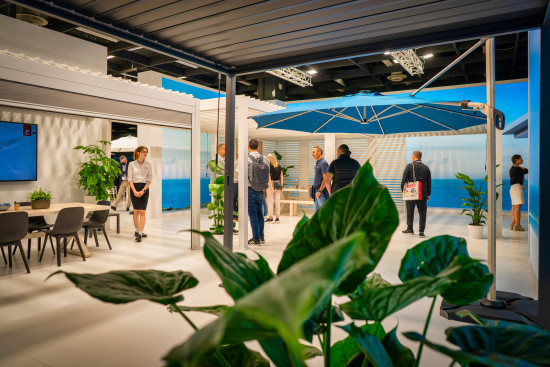 Auf der diesjährigen Spoga+Gafa hat das Unternehmen seine&nbsp;Produktpalette an Sonnenschutzlösungen präsentiert.&nbsp;