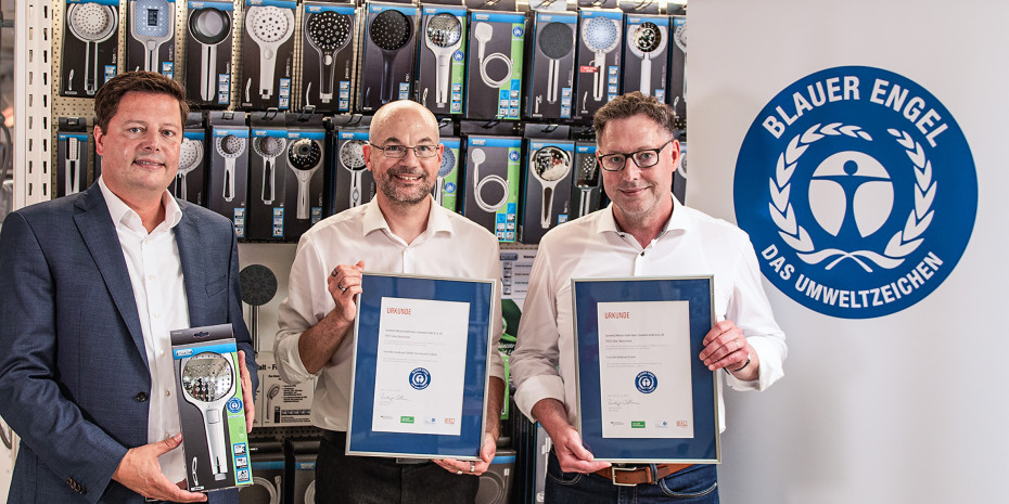 Übergabe der Zertifizierungsurkunden des Blauen Engel in Celle an Vertreter von Conmetall Meister.&nbsp;
