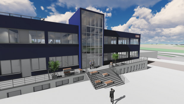 In dem Gebäudekomplex sollen bis zu 150 Mitarbeiter Platz finden. In dem Gebäudekomplex sollen bis zu 150 Mitarbeiter Platz finden.