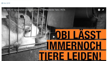 Peta plant Demo vor der Obi-Zentrale