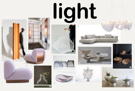 Die Trendrichtung „Light“ zeigt scheinbar schwerelose Designs, die mal beruhigend, mal energiegeladen wirken. Die Trendrichtung „Light“ zeigt scheinbar schwerelose Designs, die mal beruhigend, mal energiegeladen wirken.