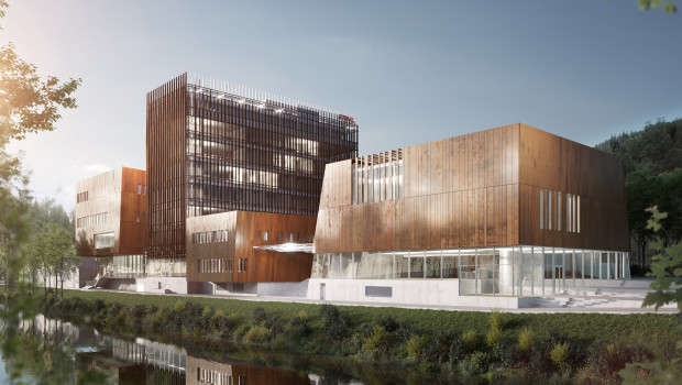 Der Stammsitz von Stihl in Waiblingen wird derzeit modernisiert und erweitert. Leuchtturm des künftigen Gebäudeensembles ist die dort entstehende "Markenwelt".&nbsp;