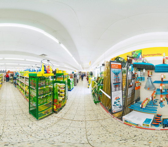 Baudi-Markt, Innenpanorama-Aufnahme