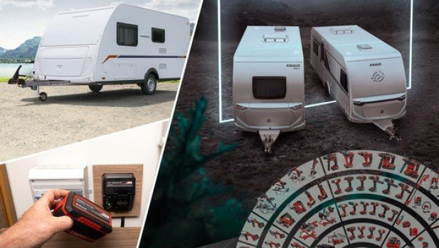 In den Wohnwagenmodellen Sport und Südwind und Caracito von Weinsberg sorgt das One-Night-Stand-System mit dem Power-X‐Change-Akkusystem von Einhell für Energie. In den Wohnwagenmodellen Sport und Südwind und Caracito von Weinsberg sorgt das One-Night-Stand-System mit dem Power-X‐Change-Akkusystem von Einhell für Energie.