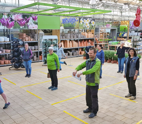 Gartencenter Meier, Warte­zone, Kassenbereich 