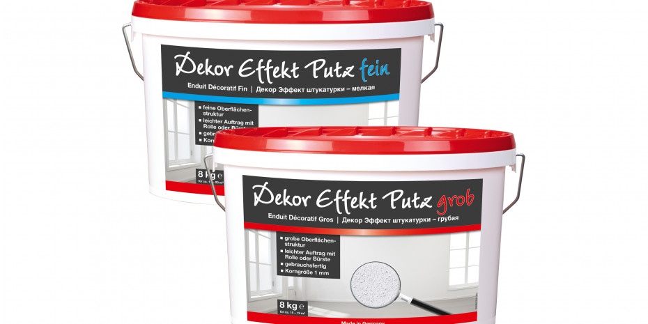 „Decor Effekt Putz“ ist mit feiner oder grober Körnung erhältlich.&nbsp;