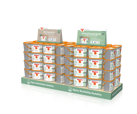 Dem Handel stellt der Anbieter unter anderem einen Wohnweiß-Freiflächenpräsenter mit Dreiecks­aufsteller zur Verfügung.&nbsp;