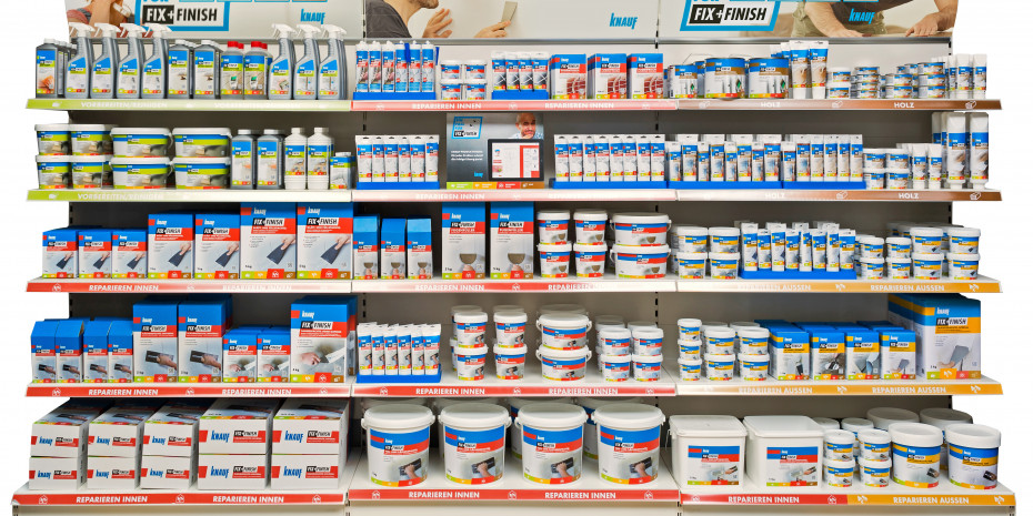Knauf,  Fix + Finish am 3er Tego-Regal