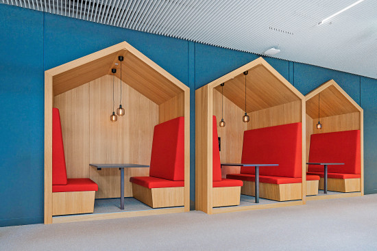 Der Erweiterungsbau der Bauhaus-Zentrale in Mannheim bezieht Konzepte ein, die sich auf New-Work-Grundsätze berufen.