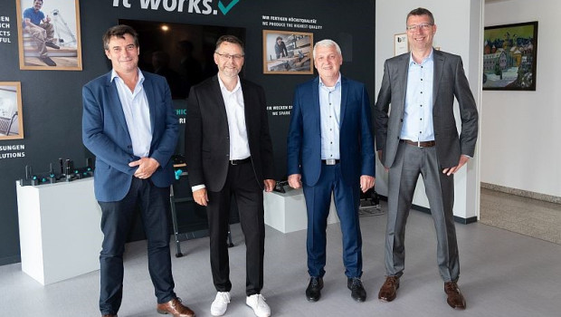 Das neue Managementboard von Wolfcraft (v. l.): Holger Placke,&nbsp;Stefan Weigel, Bernd Weber und Dr. Thomas Ardelt.