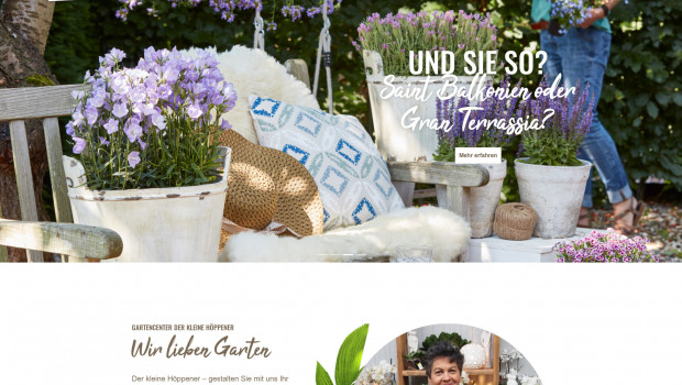 Mit großen, freundlichen Bildern werden Besucher der Websites empfangen.&nbsp;