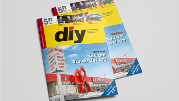 Die Februar-Ausgabe des Fachmagazins diy berichtet in seiner Titelgeschichte über den neuen Bauhaus-Markt in Reutlingen.